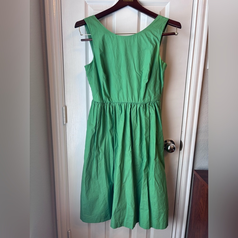 J. Crew Bright Green Fit-and-Flare Dress